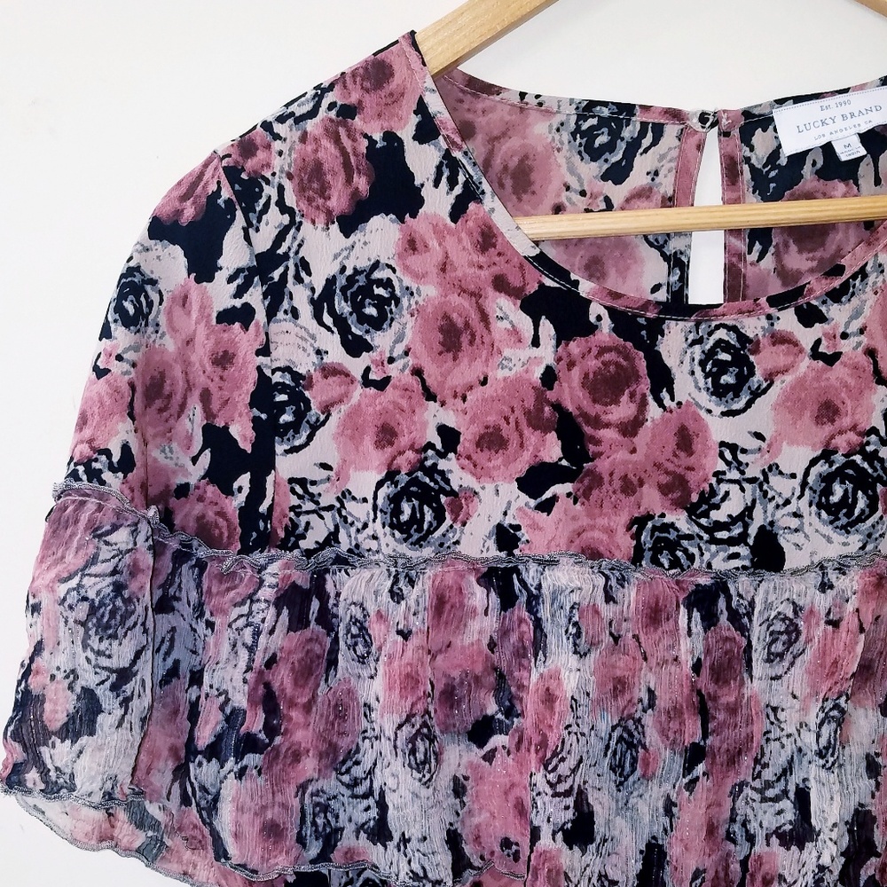 Lucky Brand - Boho Ruffle Rose Dress - Picture 4 of 9